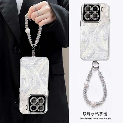 雪花手机壳适用小米17冬日15红米k90promax小清新turbo4pro带挂绳k80新款note13镜头膜14ultra/k70/40/k60/50