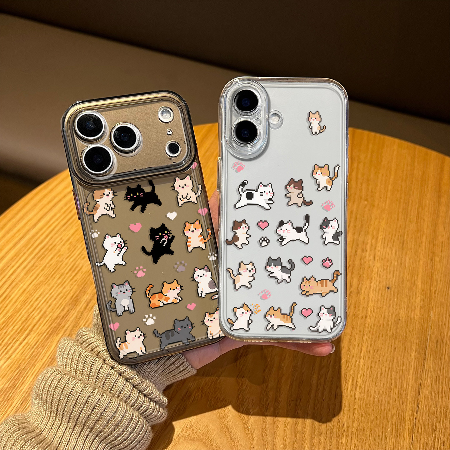 拼豆小猫适用苹果17手机壳iphone13像素风15猫咪16promax可爱14plus卡通12/x三星s26ultra魅族21/iqooz9turbo