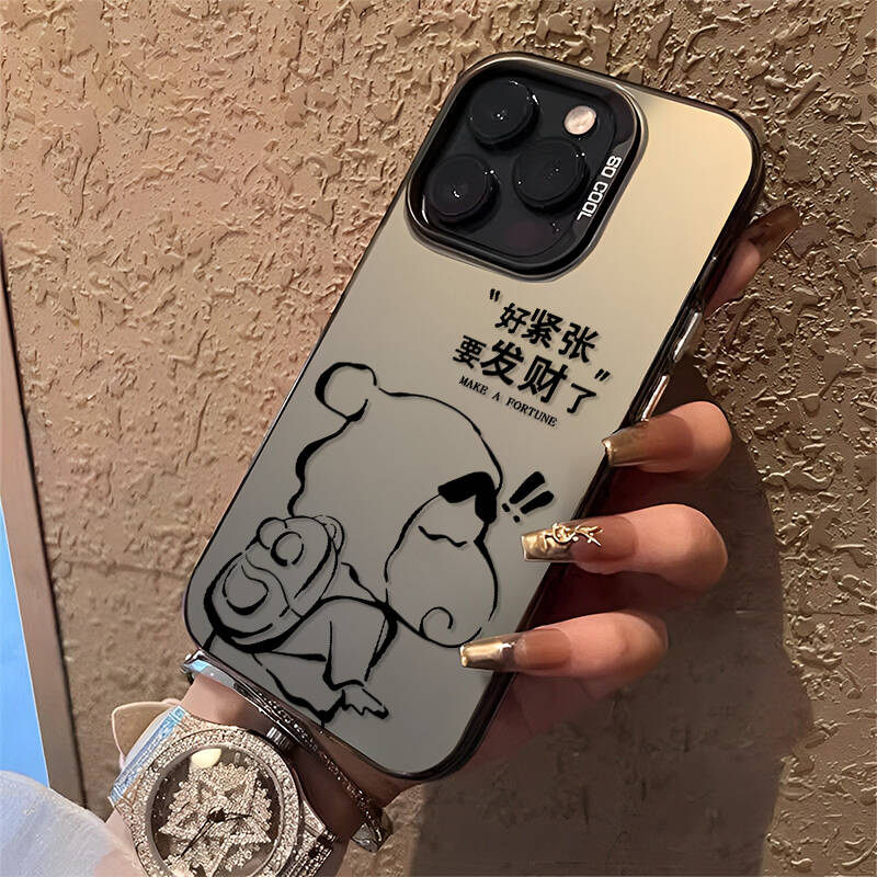 适用蜡笔小新手机壳好紧张要发财