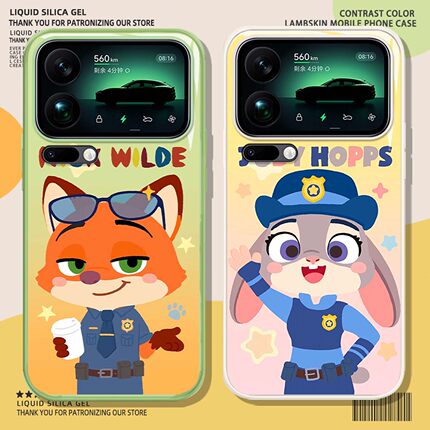 兔子狐狸适用小米15手机壳17promax红米k90情侣turbo4pro尼克k80疯狂动物城note13pro朱迪14u/k70/12/k60/k50