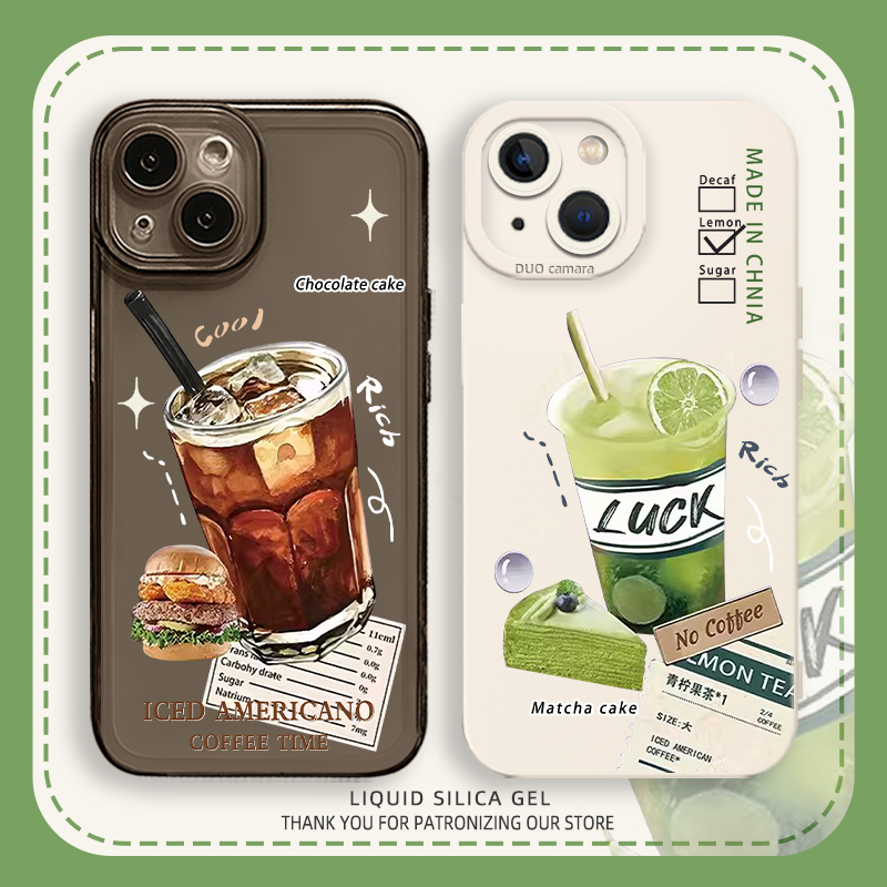 夏日小清新手机壳咖啡青柠情侣