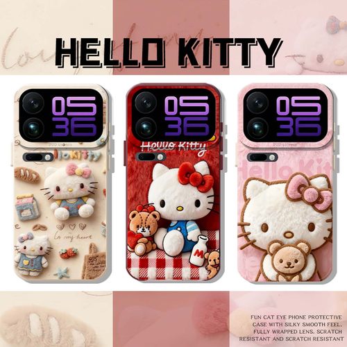 适用毛绒hellokitty手机壳少女