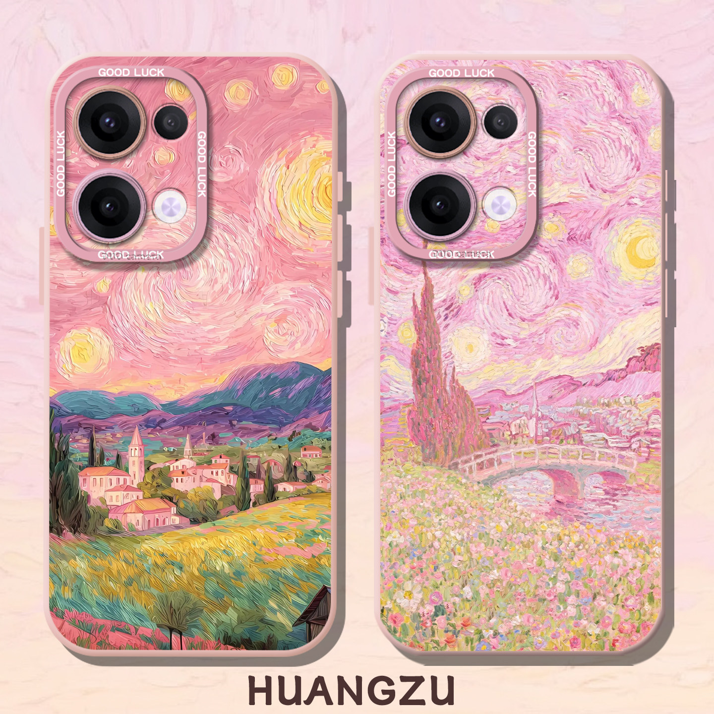 梵高油画适用opporeno15手机壳findx8向日葵findx9星空reno14粉色x9spro艺术x8ultra/x7pro/13/x8s/12/x6套11