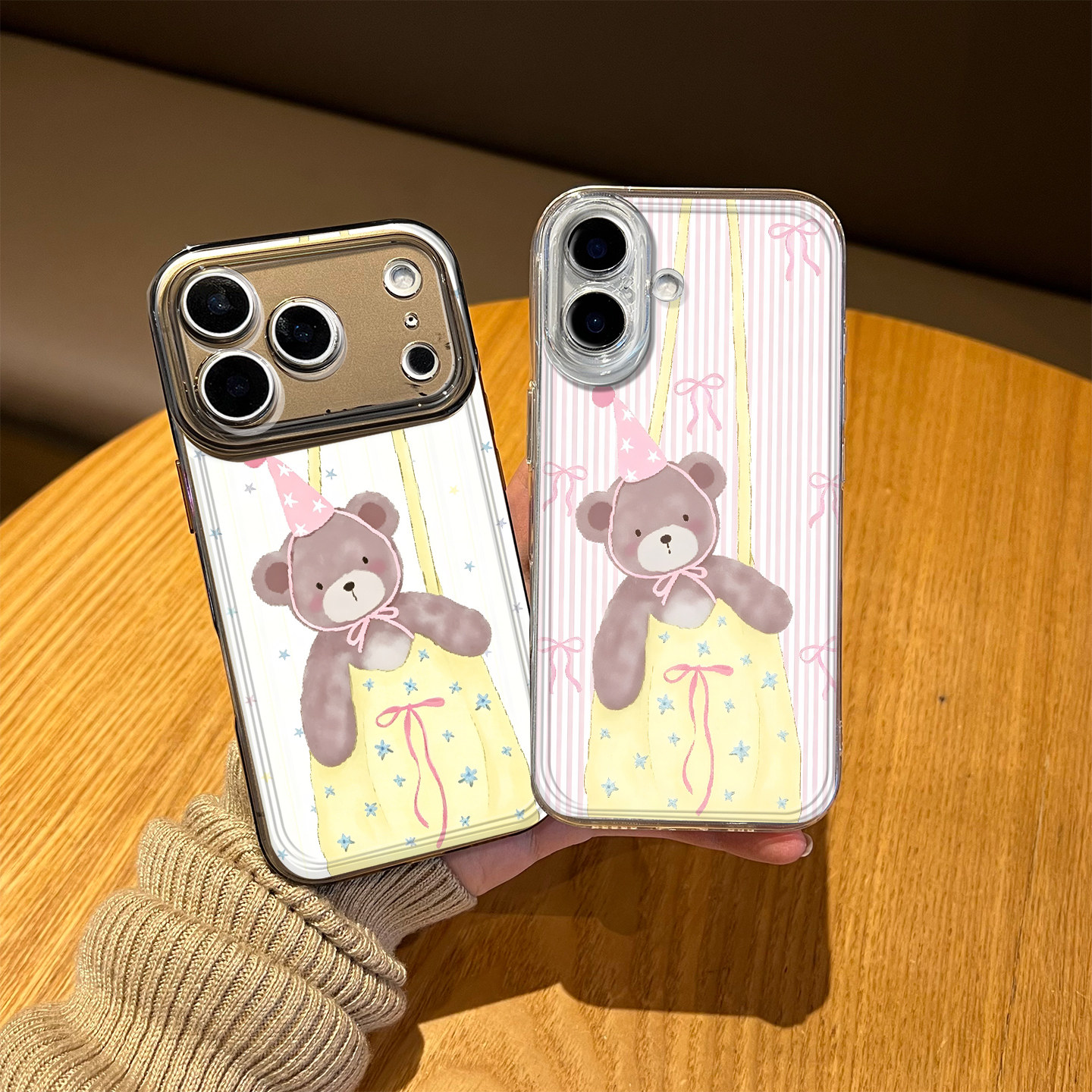 袋子小熊适用苹果17手机壳iphone13蝴蝶结15星星16promax条纹14少女12/air/e三星s24ultra魅族20pro/iqooz11t