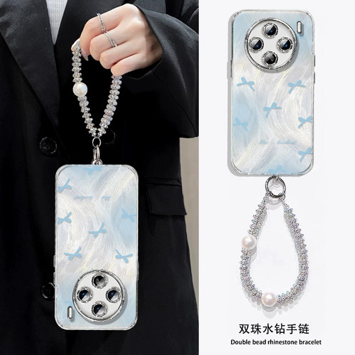 蝴蝶结手机壳适用vivox200pro多巴胺x100粉色x200ultra小清新s20少女s19pro蓝色x200波点s17带镜头膜s16p挂绳