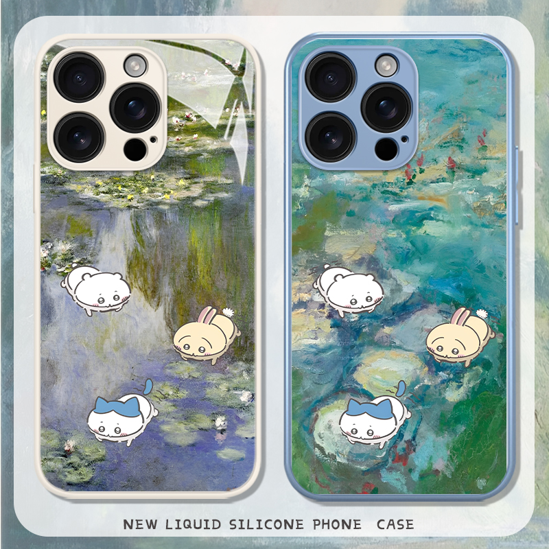 适用chiikawa手机壳梵高油画小八