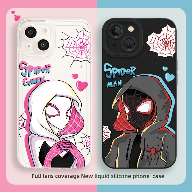 蜘蛛侠手机壳情侣涂鸦手绘多巴胺