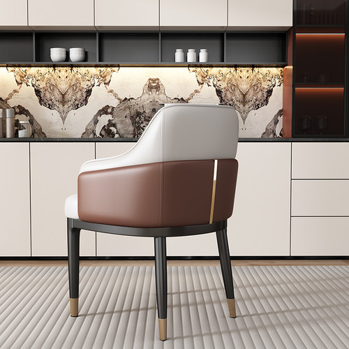 现代都市意式轻奢餐椅高级感