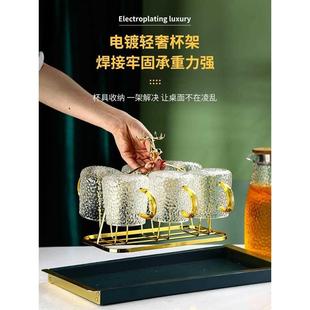 家用客厅喝水杯子家庭待客玻璃杯茶杯水壶茶具水具 轻奢水杯套装