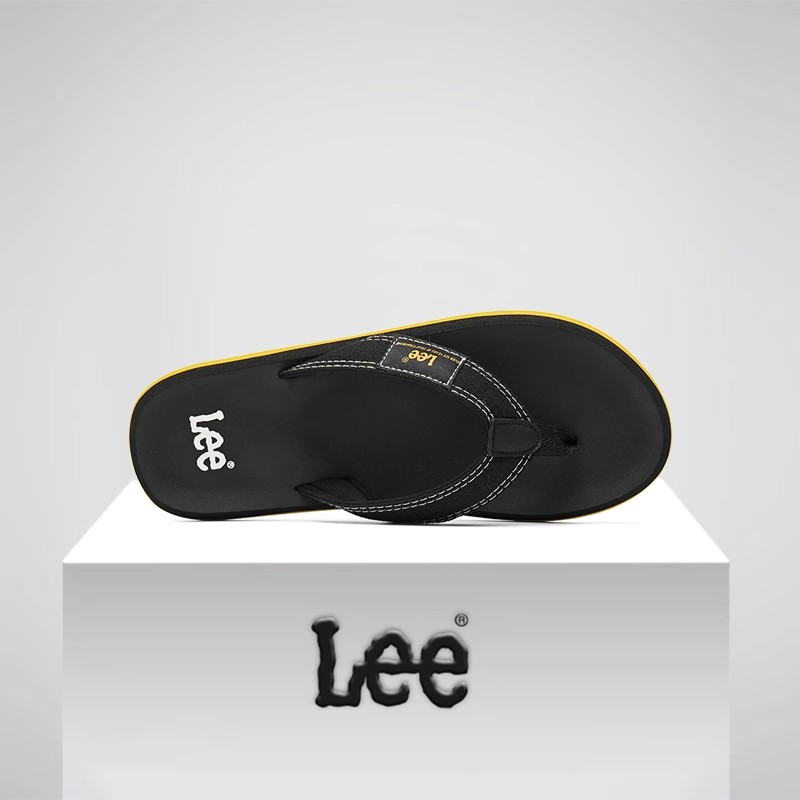 Lee复古风软底人字拖男士