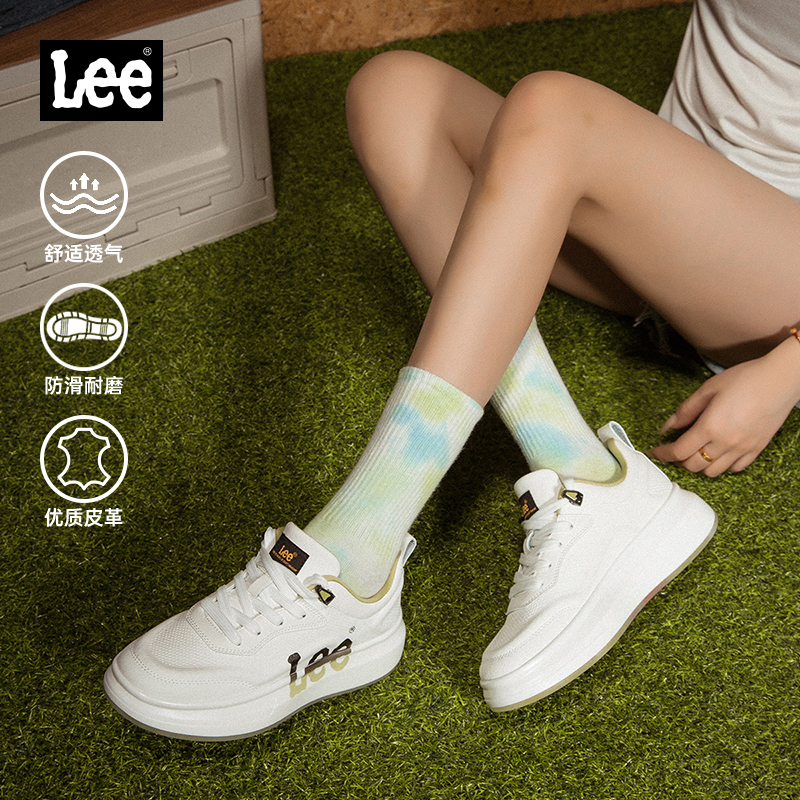 Lee低帮厚底小白鞋休闲鞋