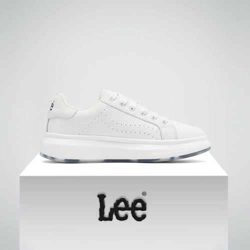 Lee旗舰店厚底板鞋小白鞋真皮
