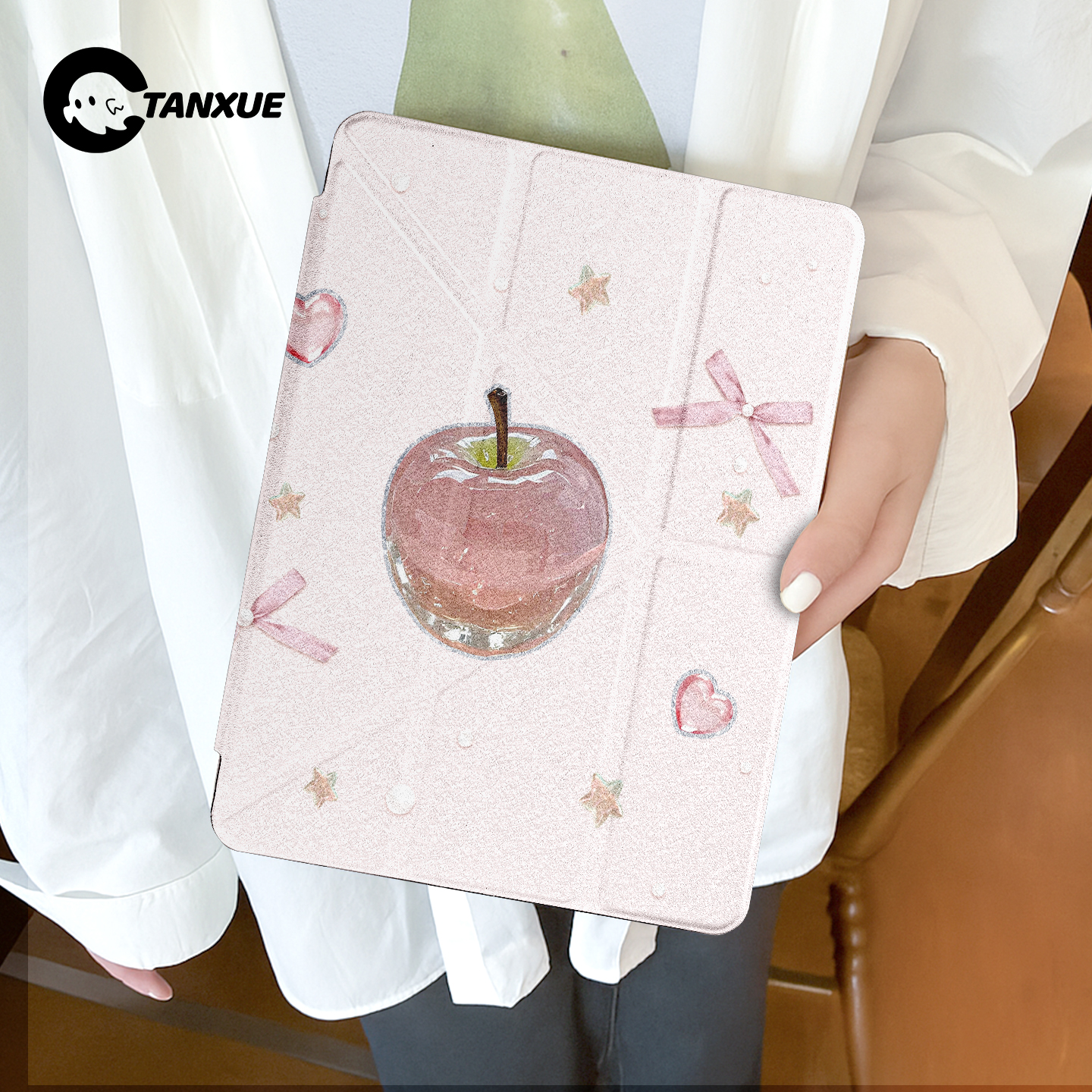 粉水晶适用ipad壳保护air7平板保护壳pro11寸保护套10代带笔槽苹果mini6外壳9双面4新款3Y折防弯8旋转5