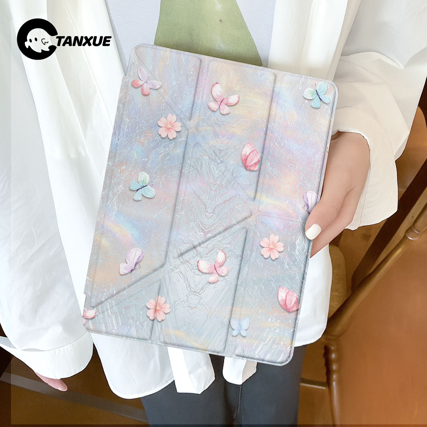 【泡芙蝴蝶】Y型三折平板保护壳