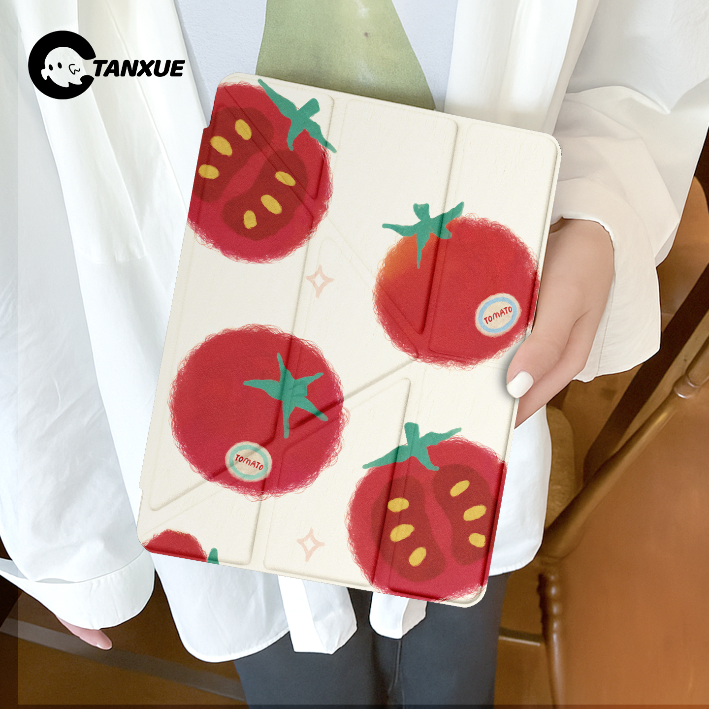 【可爱番茄】Y型三折平板保护壳