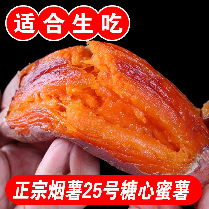 正宗烟薯25号蜜薯新鲜农科院糖心红薯农家沙地烤地瓜9斤现挖包邮