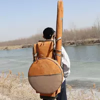 Коричневая жесткая оболочка 95 Высокая главная сумка + мешок для рыбной охраны Длинная шестная сумка