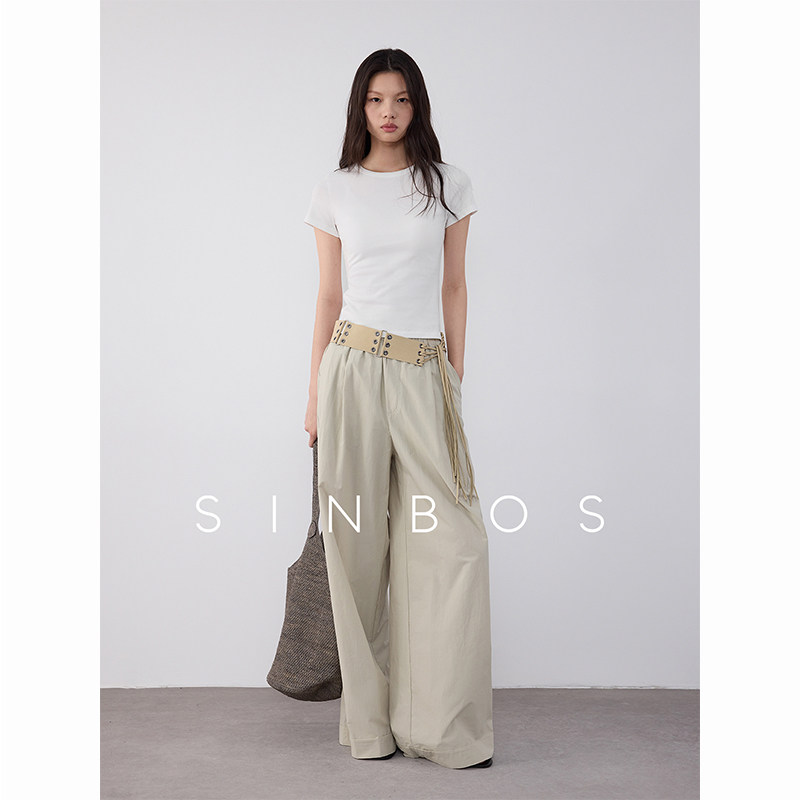 sinbos南风旅行 休闲裤女宽松慵懒裤子阔腿垂感长裤2025夏季新款图片