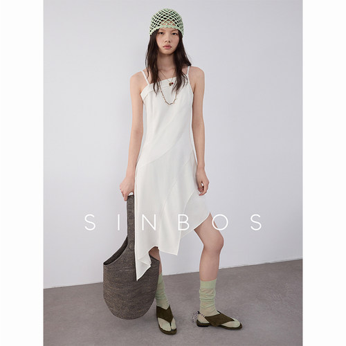 sinbos悦己至上 吊带连衣裙女不对称设计感性感裙子2025夏季新款