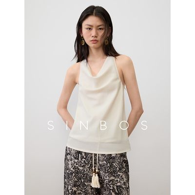 SINBOS暮色旅人 波嬉风气质吊带露背背心莱赛尔内搭2025夏季新款
