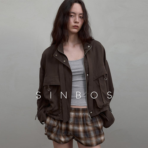 SINBOS时光旅人 复古休闲工装莱赛尔短款夹克外套女2025秋季新款