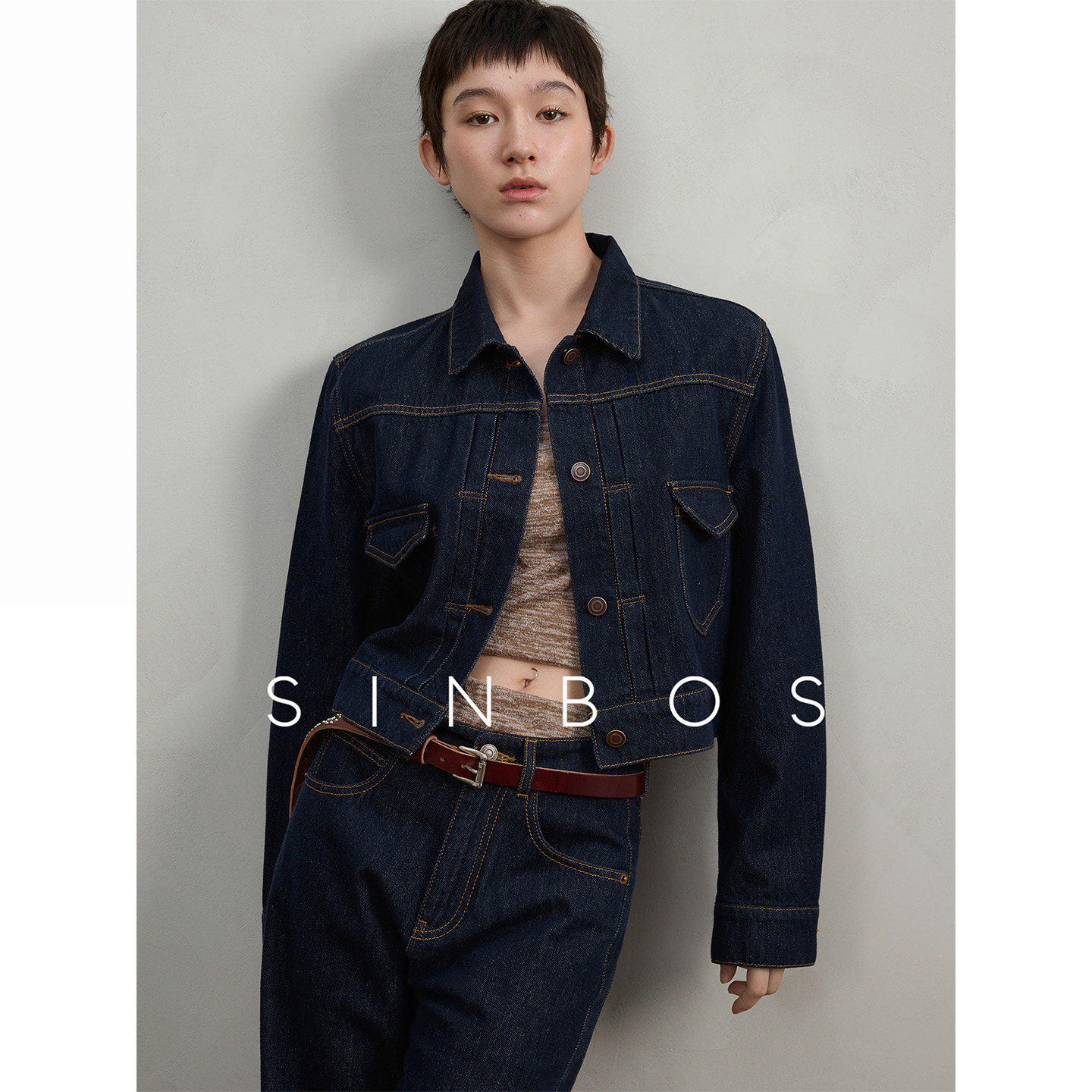 SINBOS丹宁日记 复古休闲纯棉牛仔外套&牛仔裤套装女2025秋季新款图片