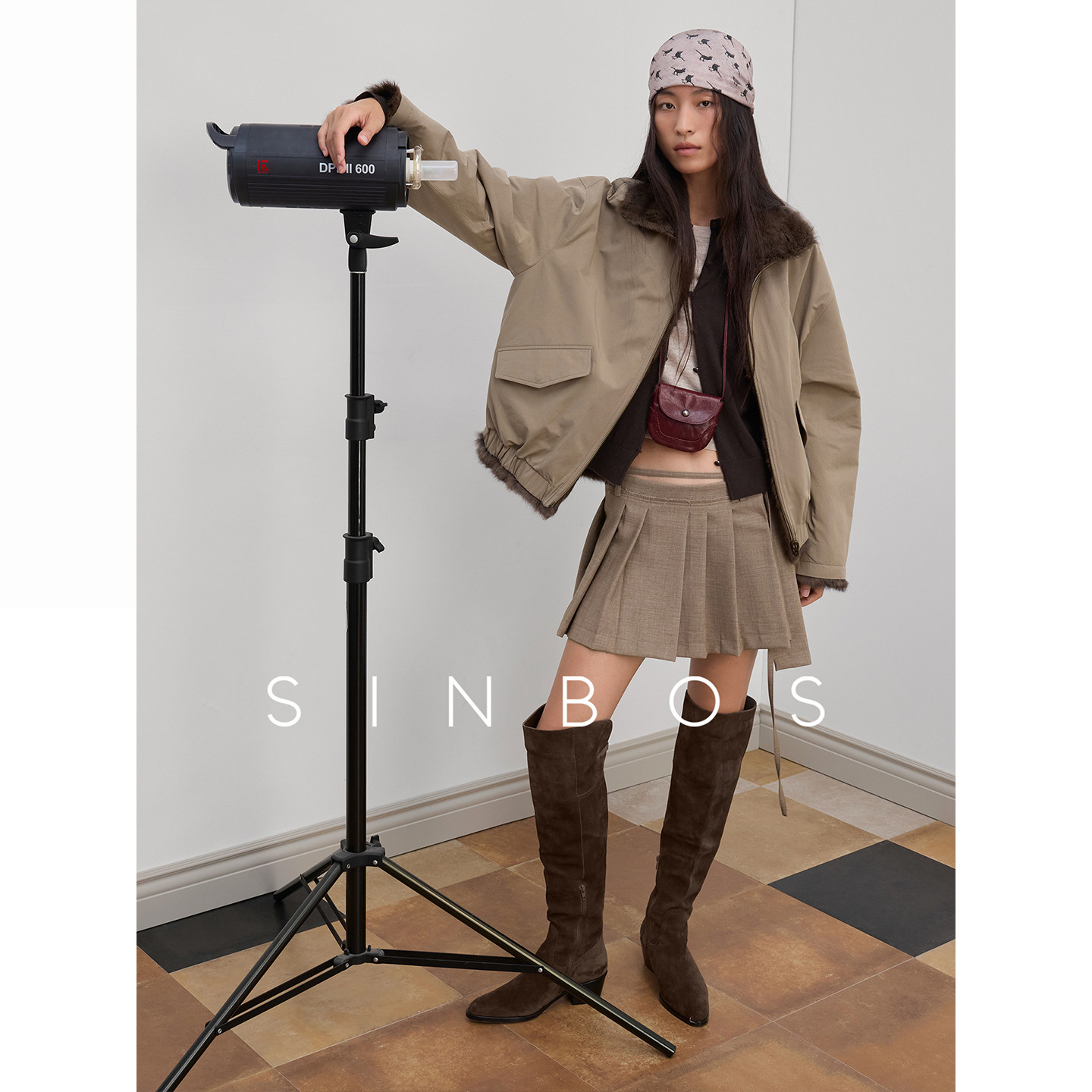 SINBOS旷野游踪 双面穿工装兔毛H型派克服女皮草外套2025冬季新款图片