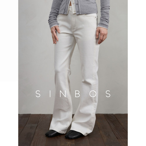 SINBOS第五大道 个性弹力修身女微喇显瘦棉质牛仔裤2025秋季新款