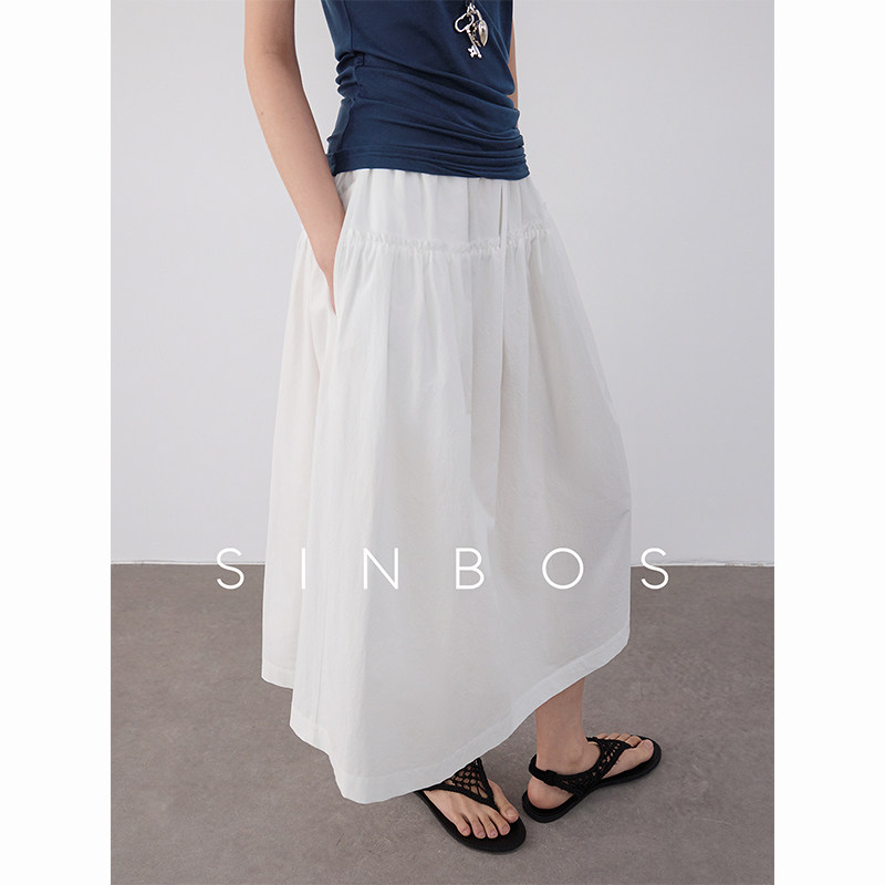 sinbos听海 慵懒风半身裙女松弛感立体宽松空气裙子2025夏季新款图片