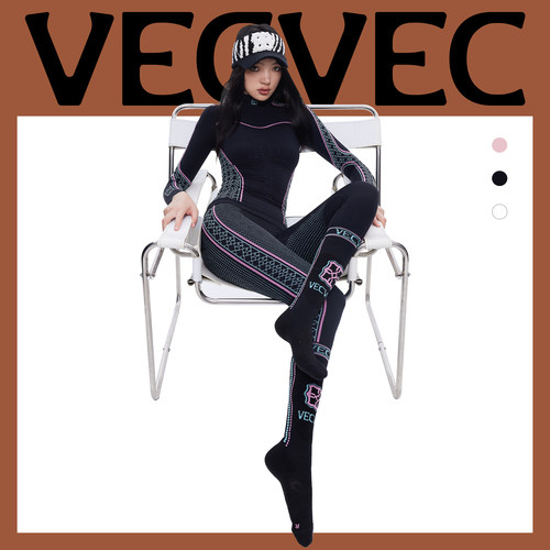 VECVEC三色滑雪速干衣套装女款运动保暖排汗功能内衣一体织压缩衣
