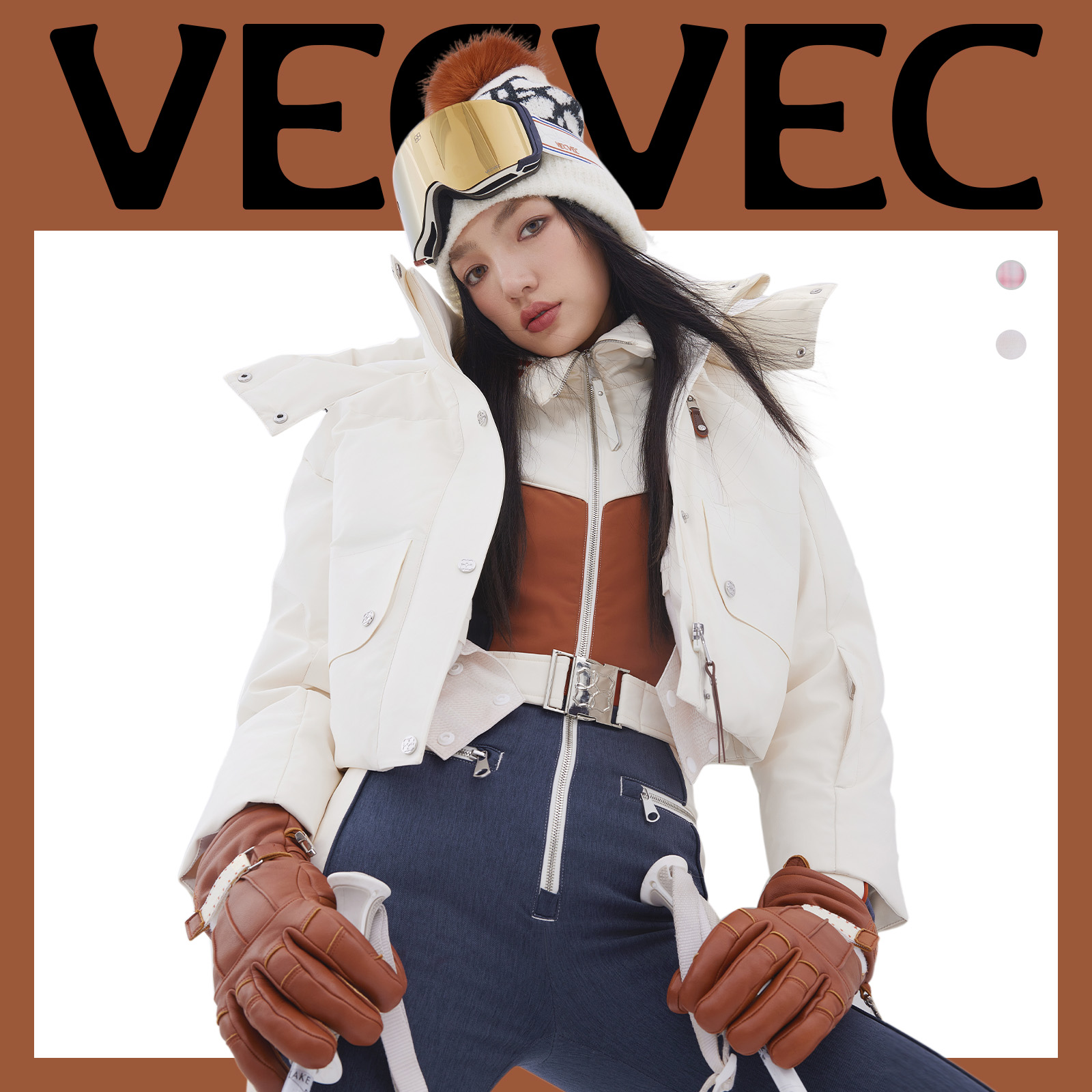 VECVEC连体滑雪服弹力修身