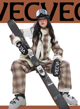 VECVEC单双板滑雪服套装自由式3L羊羔绒女款保暖防风防水透气耐磨