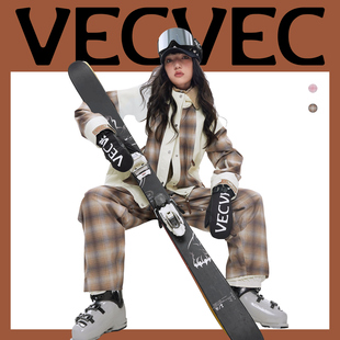 VECVEC单双板滑雪服套装自由式3L羊羔绒女款保暖防风防水透气耐磨