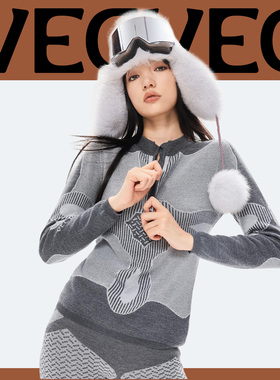 VECVEC滑雪中层冬季户外运动时尚保暖羊毛毛衫抗菌单双板保暖衣