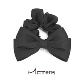 麦菲兔夏至发圈黑色蝴蝶结大肠发圈简约百搭通勤发饰发绳