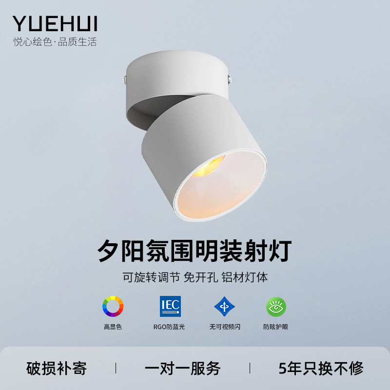 夕阳氛围感明装射灯可旋转射灯