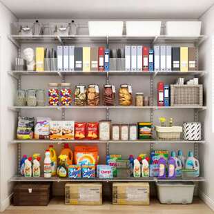 铂耐储物间金属衣柜墙面一体金属架步入式衣帽间家居定制置物架