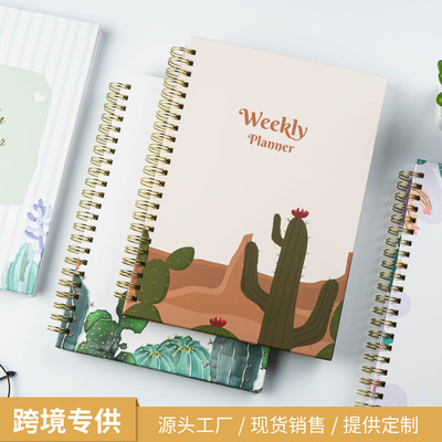 新品 笔记本2025年周计划本weekly planner日程本硬壳记事本线圈
