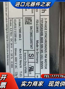 力士乐伺服电机MSK040B-0600-NN-M1-UG1-议价