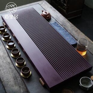 电木茶盘德国家用简约木茶台功夫茶具整块电胶木排水茶海 拾里居