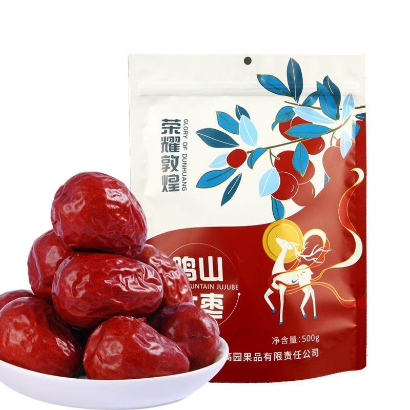 鸣山大枣甘肃敦煌特产莫园鸣山大枣休闲干果大枣红枣500g旅游纪念