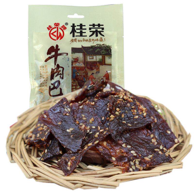 包邮 广西南宁特产桂荣牌香辣味牛肉巴70g 牛肉干 干片肉类小吃