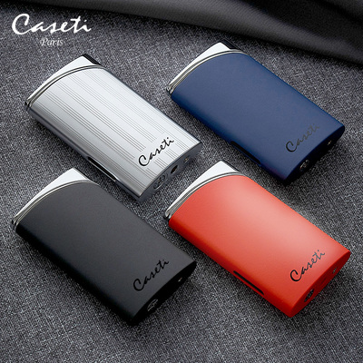 正品法国caseti卡沙帝打火机高档超薄防风定制刻字送男士生日礼物