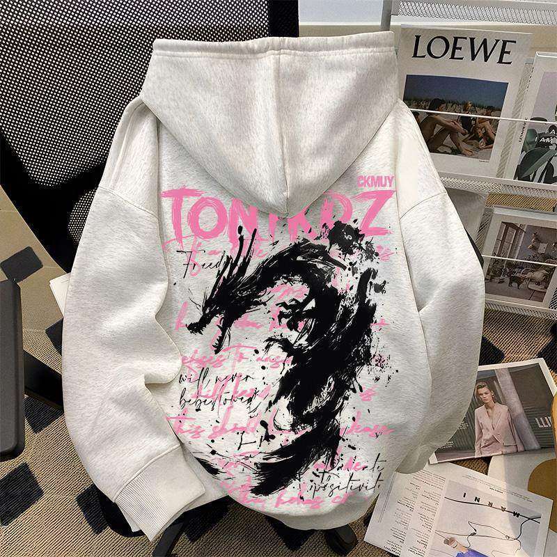 美式重磅加绒国潮印花高级感连帽卫衣秋冬男女宽松潮牌情侣款外套,男装,卫衣,淘宝优惠券,粉丝福利购,淘宝优惠卷
