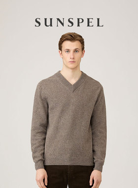 【特享7折】SUNSPEL男士秋冬羊毛V领针织套头衫