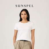 SUNSPEL女士早春Sea 海岛棉系列 Island海岛棉圆领打底T恤
