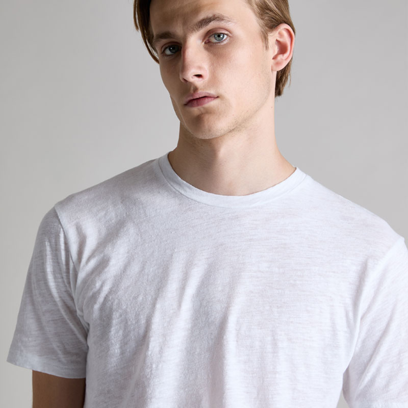 SUNSPEL男士棉麻混纺短袖T恤早秋