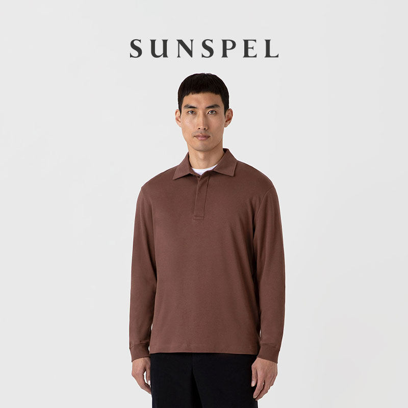 SUNSPEL男士秋冬匹马棉长袖橄榄球Polo衫 Heavyweight