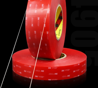 3M强力双面胶 高粘度粘胶防水耐高温 红膜亚克力 无痕胶布VHB4910