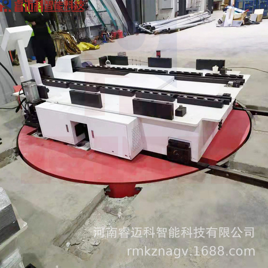 直角换轨式智能运载小车 工件旋转地转盘 摆渡式电动平车